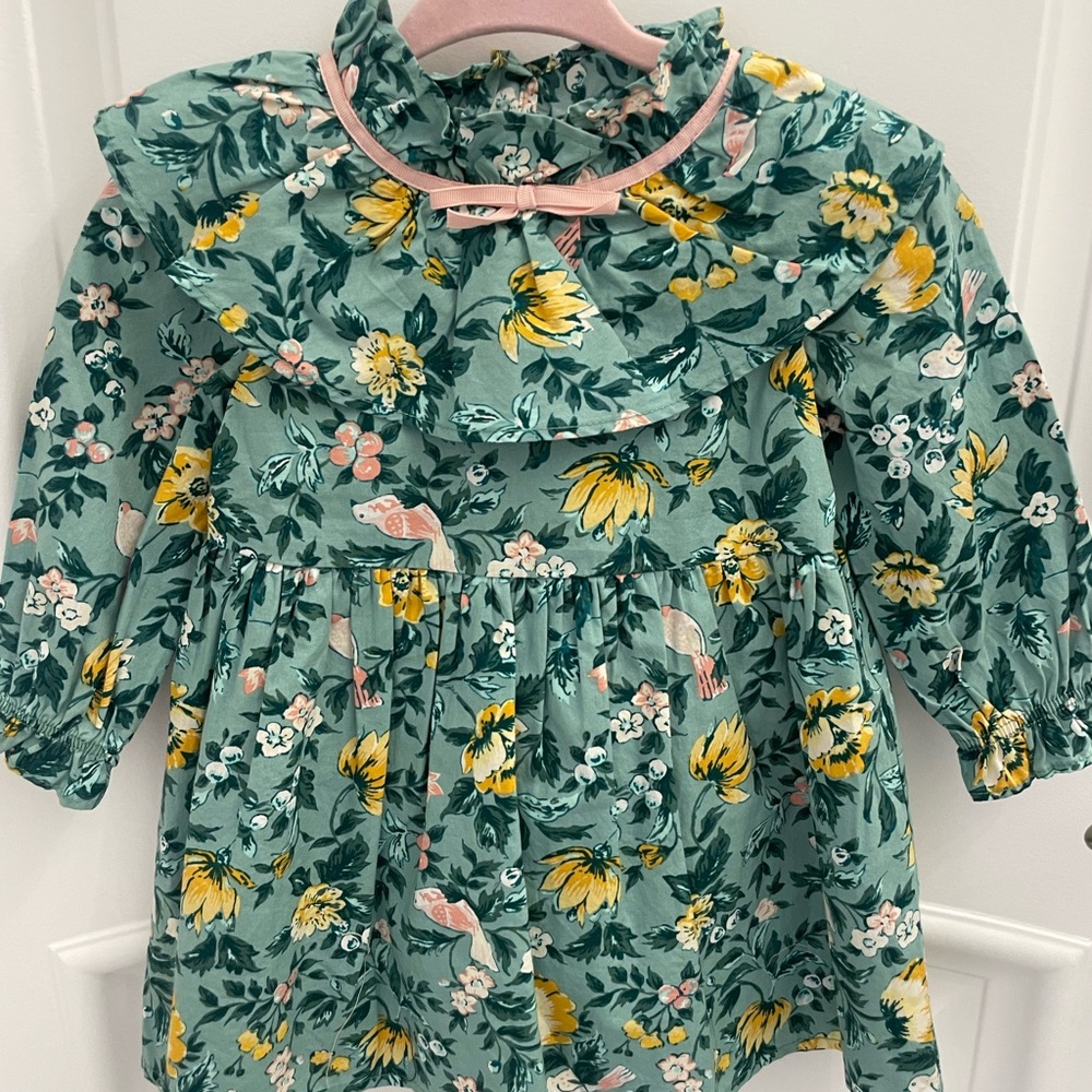 New w/ Tags - Janie and Jack Girl's Floral Ribbon Dress (6-12 Months)